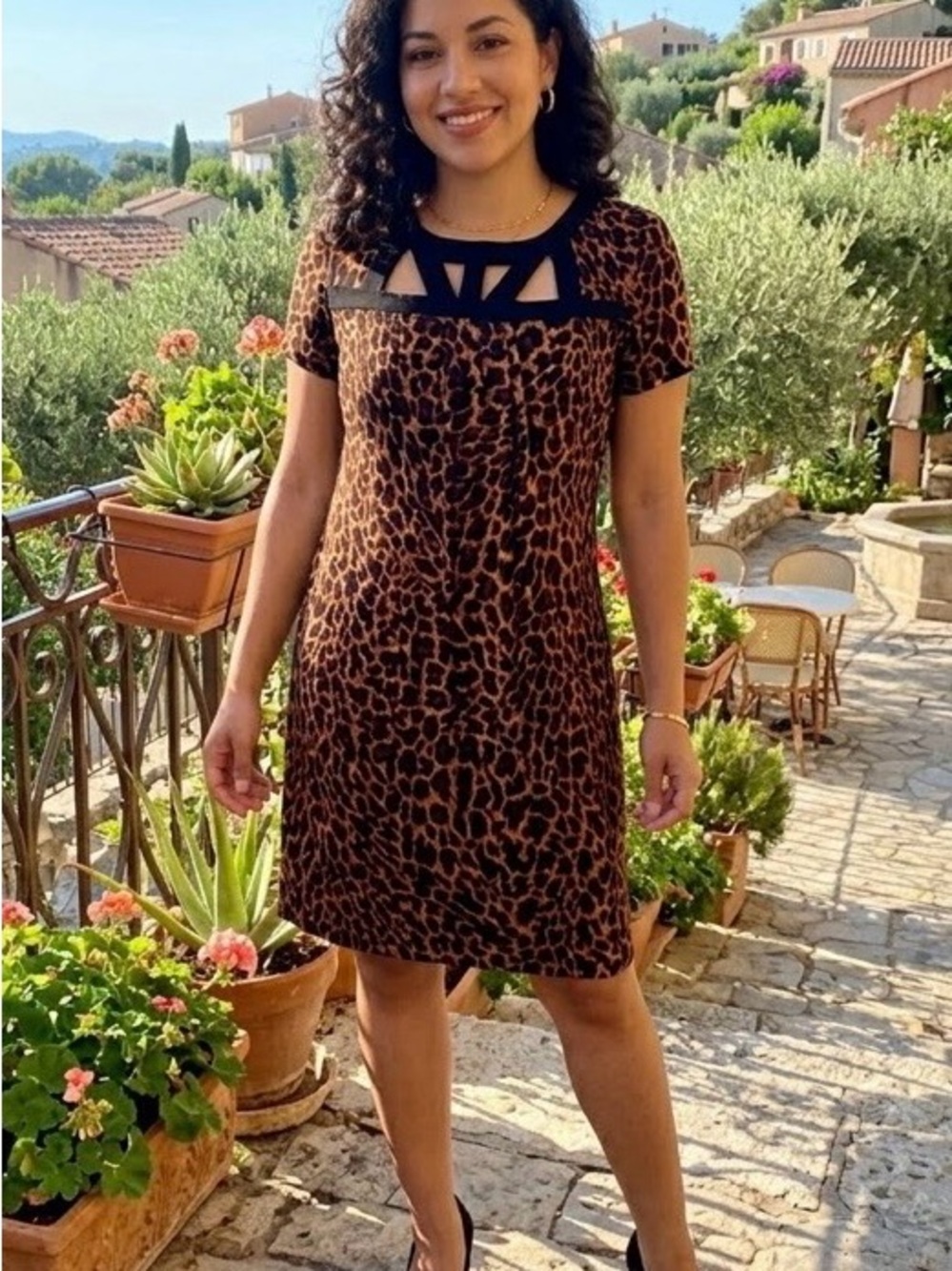 👗Per Seption Woman’s Animal Print Dress Size M